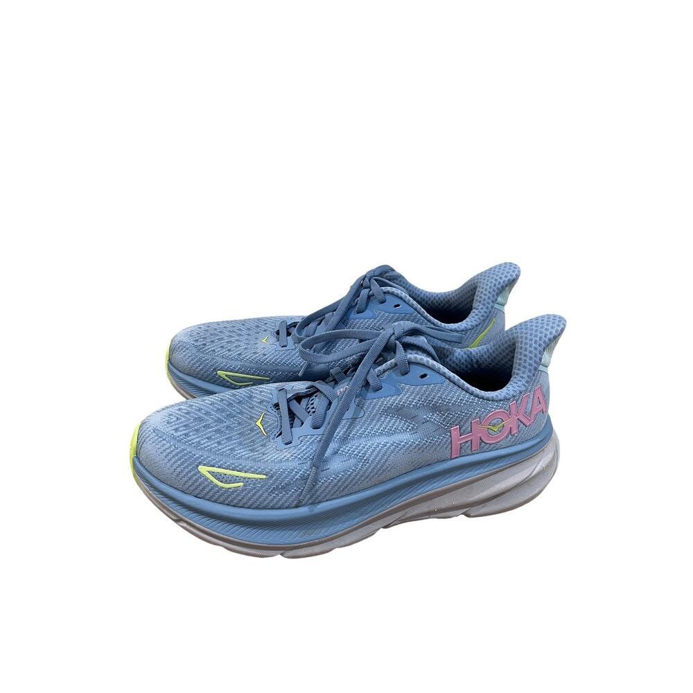 Hoka One One Clifton 9 Shoes Womens Size 8.5 Blue Running Sneakers 1127896 DNK